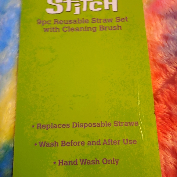 Stitch 9 Piece Reusable Straws, 2 Reusable Drink Pouches, 1 Hand Sanitizer - Picture 7 of 7